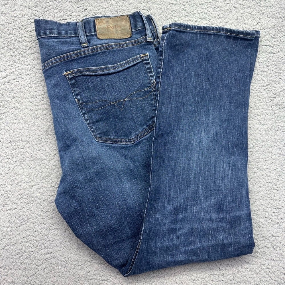 Polo Ralph Lauren Men 38x30 Blue Jeans 165/98C Varick Slim Straight 0120-3274-20